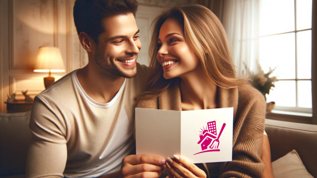 cleaning service, joy of cleaning, cleaning service st pete, gift card, joy gift card, happy valentines day, valentines couple happy, gift ideas, last minute gift