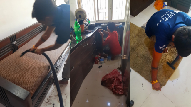A professional cleaning team meticulously cleaning a kitchen and refreshing a sofa and carpet in India.
Cleaning service india - best cleaning service in St. Pete and Tampa