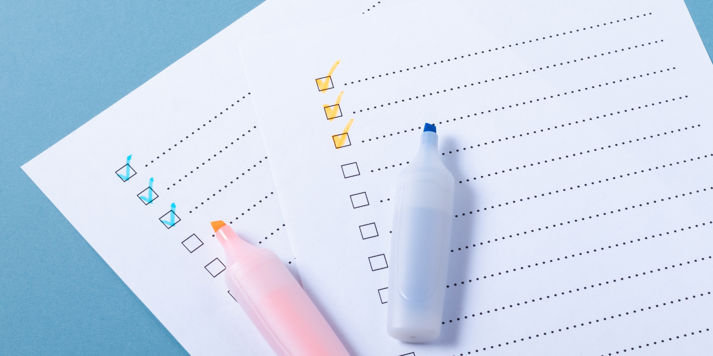 How to Create a Weekly Cleaning Schedule for Your Home check-list-with-blue-and-orange-marked-points