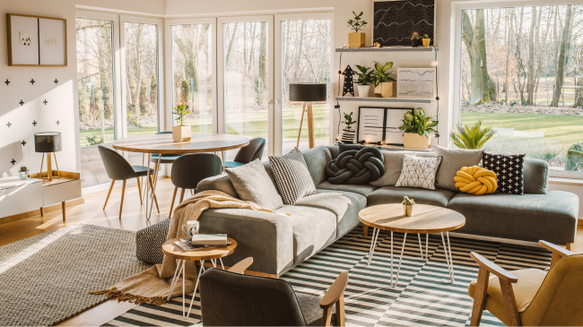 What to expect from Deep Cleaning Service Wooden, round Dining Table in the Corner of an Open Space Living